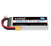 Литий-полимерный аккумулятор 11,1В HRB 2600mAh 35C 115*34*26мм, 2600мАч, XT60