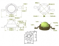 Светодиод инфракрасный 730 нм 3 Вт EPISTAR (IF 3W High Power Led) 60°