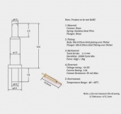 Пружинный контакт Pogo Pin Connector GA20-10025-0818 PGTH1000 1A (длина 10мм / 11.8мм, диаметр контакта 0.9мм)
