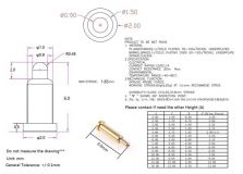 Пружинный контакт Pogo Pin Connector GC20-03010 (1*3) 1A (длина 3мм, диаметр контакта 0.9мм)