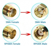 Коаксиальный удлинительный кабель RG174 RP-SMA-K, мама-папа (male to female), 5 метров