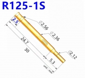 Гнездо (гильза) для пружинного контакт-зонда R125-1S, (30.0мм, диаметр хвостовика 2.36мм, глубина 24.7мм, бортик 2.5мм)