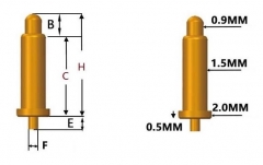 Пружинный контакт Pogo Pin Connector GA20-07520-0818  1A (длина 7.5мм,  диаметр контакта 0.8мм)