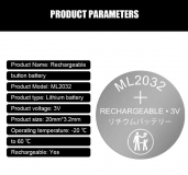 Аккумулятор ML2032 3.0V 3.0В 60мАч, Li/Al-MnO2