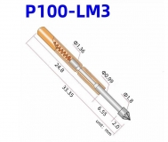 Пружинный контакт-зонд P100-LM3, (33.35мм, диаметр хвостовика 1.8мм, давление пружины 180г)