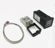 Двойной цифровой регулятор температуры REX-C100 FK02-V*AN с термопарой типа K, 0° ~ +400° 100 ~ 250V, SSR выход + SSR реле 25А