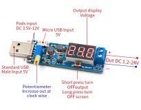 DC/DC конвертер регулятор Step up & Step Down 2 в 1, DC 3.3V-12V В в 1.2V-24V, 1A