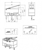 Микропереключатель WK-01-TZ13 12.6*6.5*5.7 мм 1M 3 контакта 125V 1A