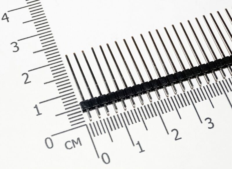 PLS-40 вилка штыревая 2.54мм 1х40 прямая (длина штырей 20мм) купить ...