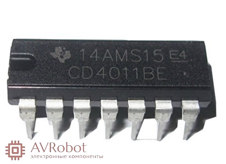 CD4011BE (КР1561ЛА7) 4 элемента 2И-НЕ купить цена 4095 - Логика 40ххх -  AVRobot.RU