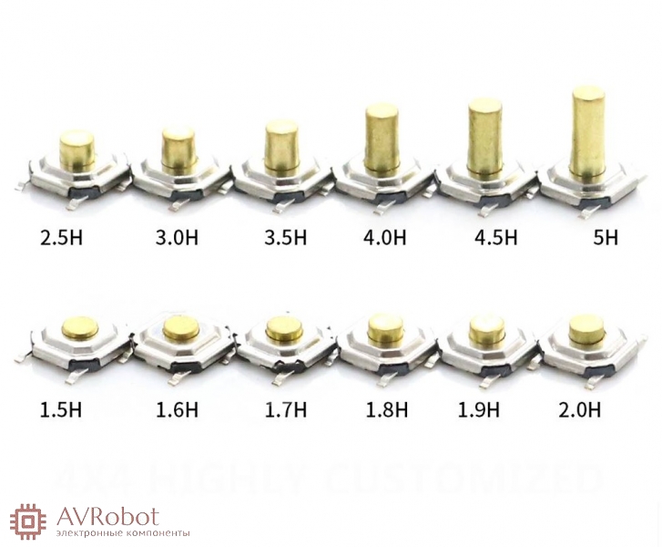 Кнопка тактовая SMD 5.2 * 5.2 * 2.5 мм купить цена 6441 - Кнопки ...