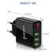 Адаптер питания - зарядное устройство AC 100-240В - DC 5В 3А три порта USB с вольтметром и амперметром (для зарядки планшетов и смартфонов)