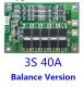 Контроллер заряда разряда PCM BMS 3S max 40A 12В для 3 Li-Ion аккумуляторов с балансиром