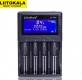 Зарядное устройство LiitoKala PD4 для 1-4 аккумуляторов Li-Ion, Li-Pol, LiFePo4, Ni-MH/Cd типа A, AA, AAA, 18650, 14500 и т.д. с питанием от AC 110-240В или DC 12В