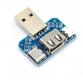 Переходник USB папа-мама в USB Type C, MicroUSB, DIP 4pin шаг 2,54мм, размер 20.2*33.5мм