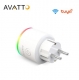 Умная Wi-Fi розетка AVATTO, 16А с функцией измерения потребляемой мощности, управление нагрузкой через интернет, Google Home, голосовое управление Alexa, RGB-подсветка