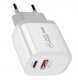 Адаптер питания - зарядное устройство AC 100-240В - DC 18 Вт USB QC3.0 + PD 5В 3А, 9В 2А, 12В 1.5А (для зарядки планшетов и смартфонов)