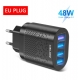 Адаптер питания - зарядное устройство AC 100-240В - 4 порта USB, 3 USB 5В 2А и порт USB QC3.0 5В 3А - 9В 2А - 12В 1.5А USLION (для зарядки планшетов и смартфонов)