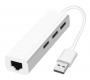 USB 2.0 концентратор (HUB) на три USB-порта + Ethernet, порт 10/100 Мбит/с RJ45
