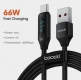 Кабель USB Type C - USB 1м с индикатором мощности, 66 Вт, максимальный ток 6А, с защитой от изломов, Toocki